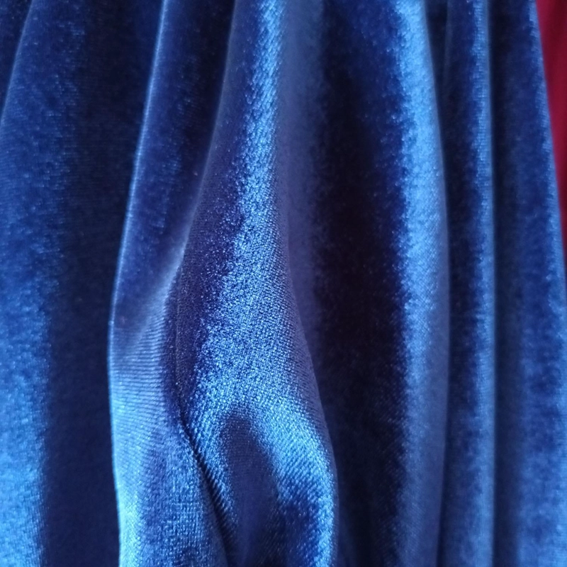 TAPADO KIMONO CORTO RECTO MUJER MARIA PASKARO AZUL DUBLIN TERCIOPELO - 3