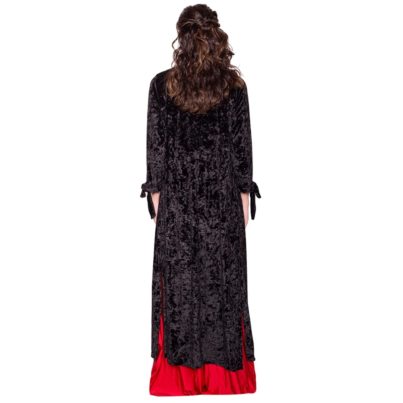 TAPADO KIMONO LARGO REGULAR FIT MUJER MARIA PASKARO NEGRO VERONA JASPEADO TERCIOPELO - 3