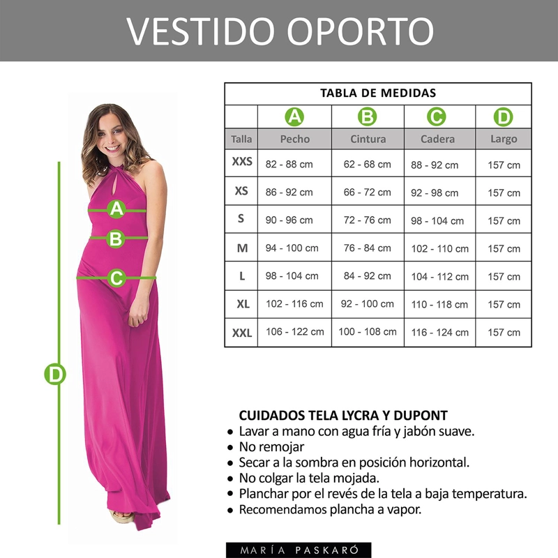 VESTIDO LARGO MUJER MARIA PASKARO ROJO FURIOSO OPORTO LYCRA HALTER AMARRA - 3