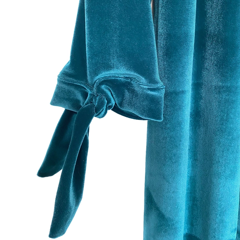 TAPADO KIMONO LARGO REGULAR FIT MUJER MARIA PASKARO MULTICOLOR VERONA PETROLEO TERCIOPELO - 6