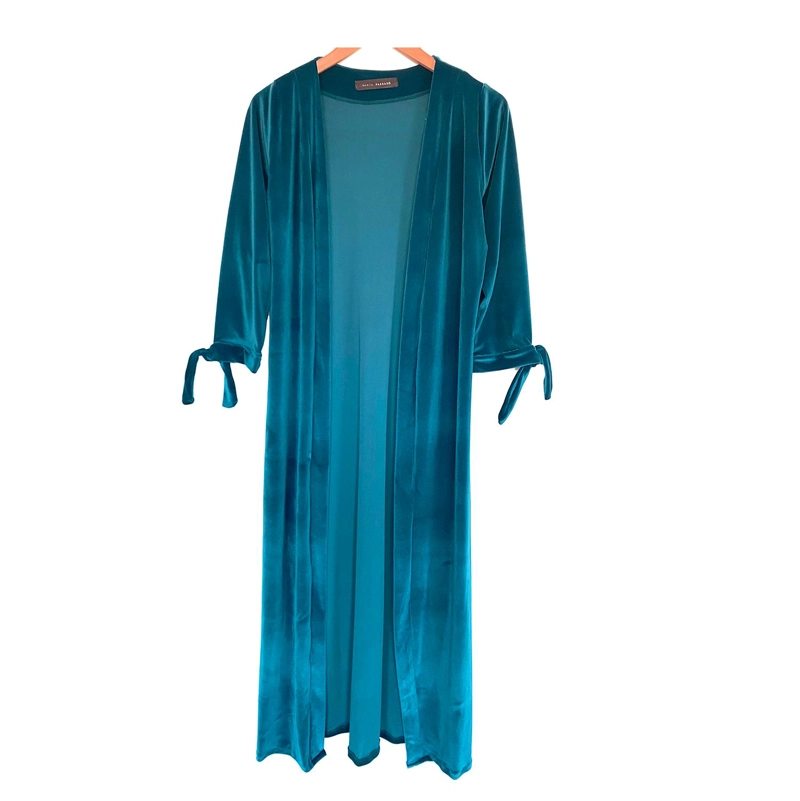 TAPADO KIMONO LARGO REGULAR FIT MUJER MARIA PASKARO MULTICOLOR VERONA PETROLEO TERCIOPELO - 8
