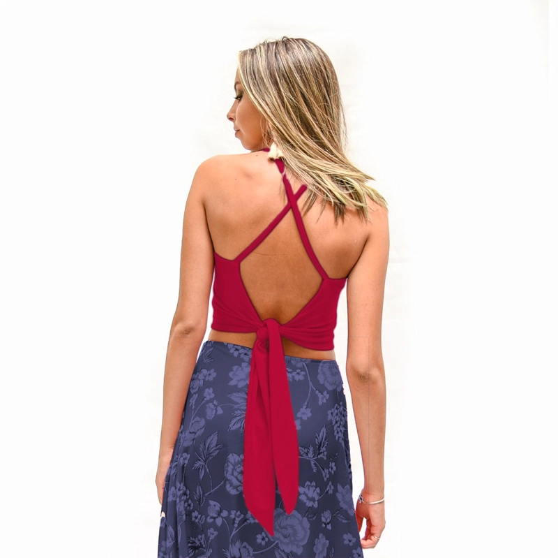 PETO PARIS FRAMBUESA LYCRA DUPONT CON LAZO MARIA PASKARO - 3