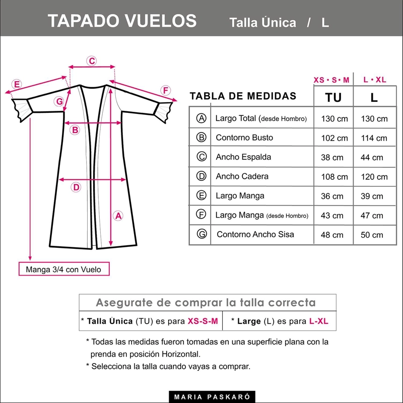 TAPADO KIMONO LARGO VUELOS CHERRY TERCIOPELO MARIA PASKARO - 2