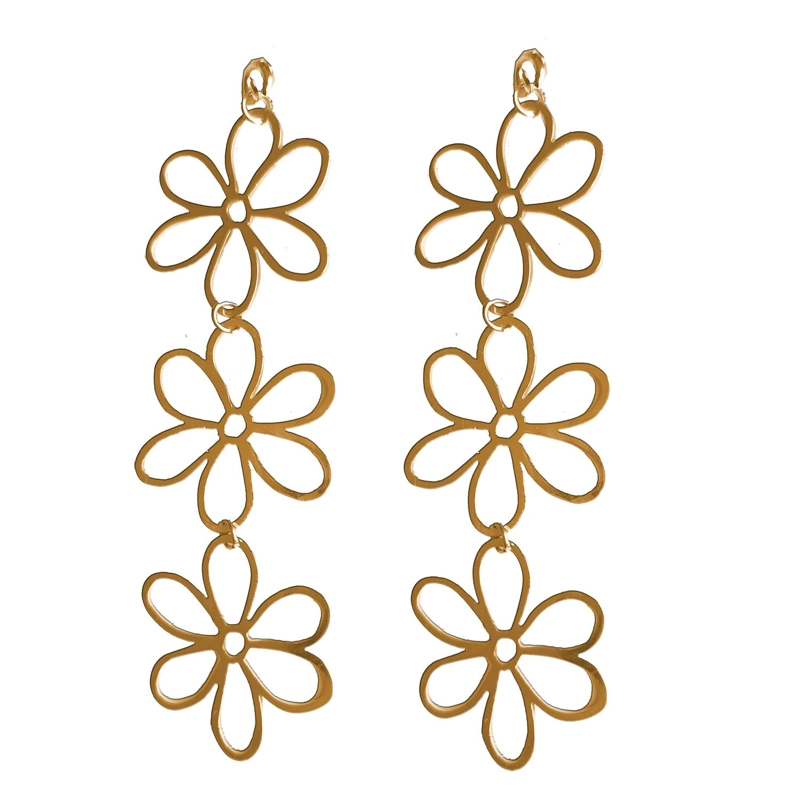 AROS MARIA PASKARO GARDENIA 3 FLORES DORADO - 2