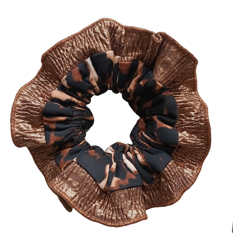 SCRUNCHIE MARIA PASKARO BEGONIA COBRE M ANIMAL NEGRO - 1