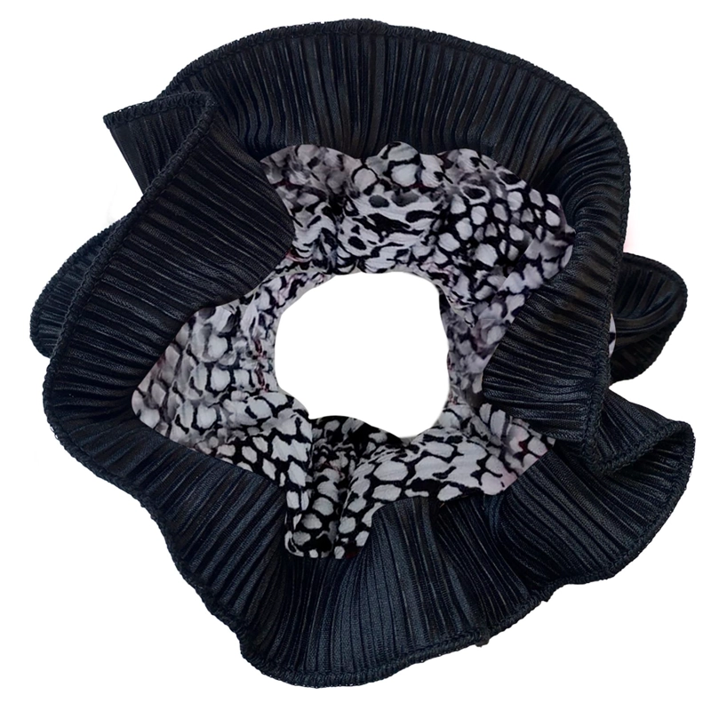 SCRUNCHIE MARIA PASKARO BEGONIA NEGRO COLLET XL PITON PLISADO - 1