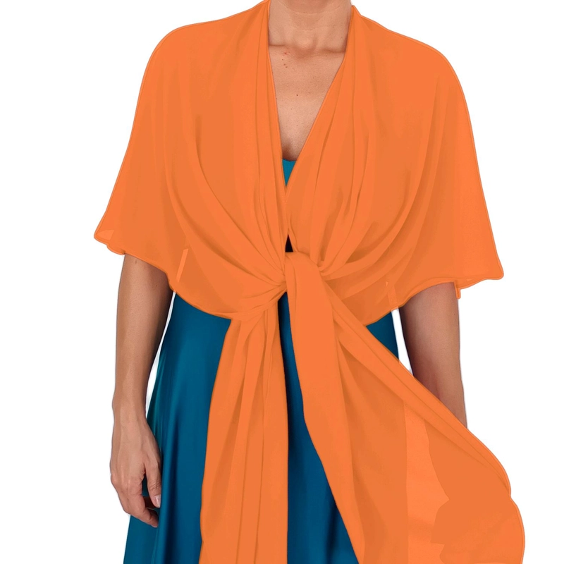 TAPADO CAPA MULTIFORMA CATANIA NARANJO CHIFFON MARIA PASKARO - 2
