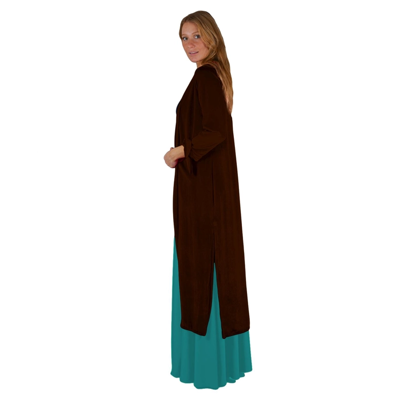 TAPADO KIMONO LARGO VERONA CHOCOLATE TERCIOPELO  MARIA PASKARO - CAFE  - L/XL - 2