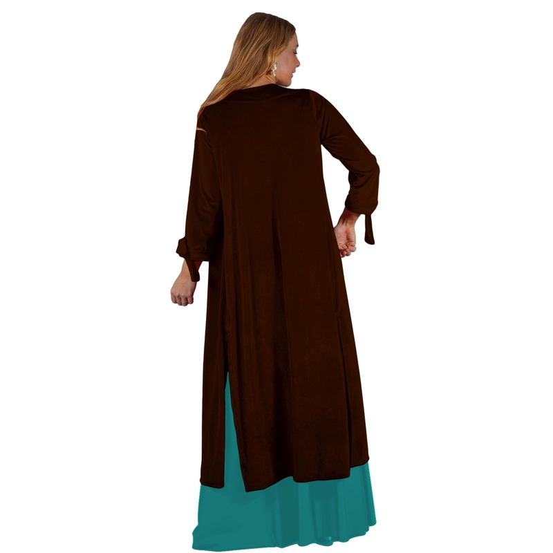 TAPADO KIMONO LARGO VERONA CHOCOLATE TERCIOPELO  MARIA PASKARO - CAFE  - L/XL - 3