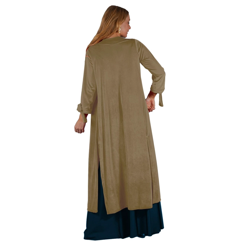 TAPADO KIMONO LARGO VERONA CAFE TAUPE TERCIOPELO MARIA PASKARO - 2