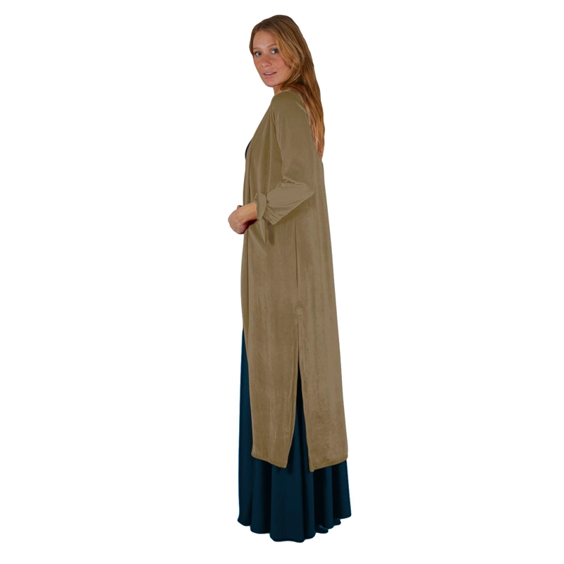 TAPADO KIMONO LARGO VERONA CAFE TAUPE TERCIOPELO MARIA PASKARO - 3