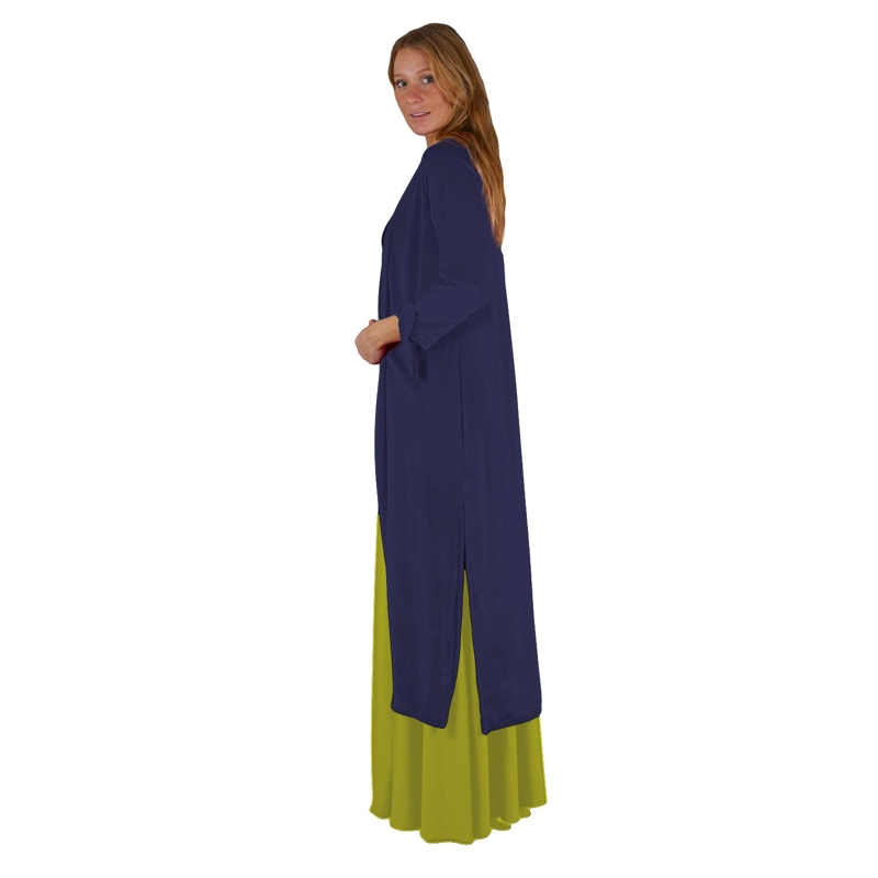 TAPADO KIMONO LARGO VERONA AZUL PIZARRA TERCIOPELO MARIA PASKARO - 3
