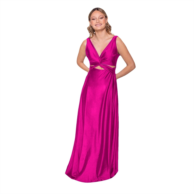 VESTIDO LARGO ALGARVE MAGENTA DUPONT MARIA PASKARO - 1