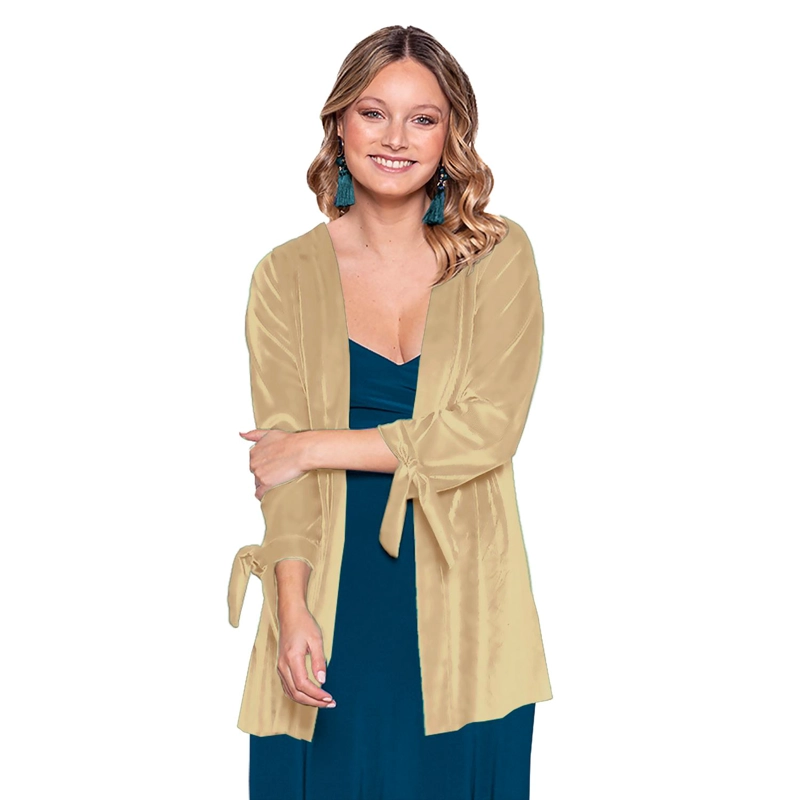 TAPADO KIMONO CORTO DUBLIN BEIGE TERCIOPELO MARIA PASKARO - BEIGE - L/XL - 1