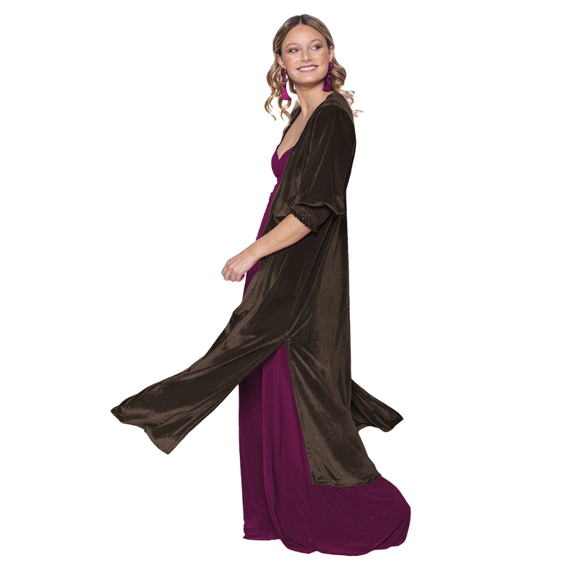 TAPADO KIMONO SANTINI CHOCOLATE TERCIOPELO MARIA PASKARO - 3