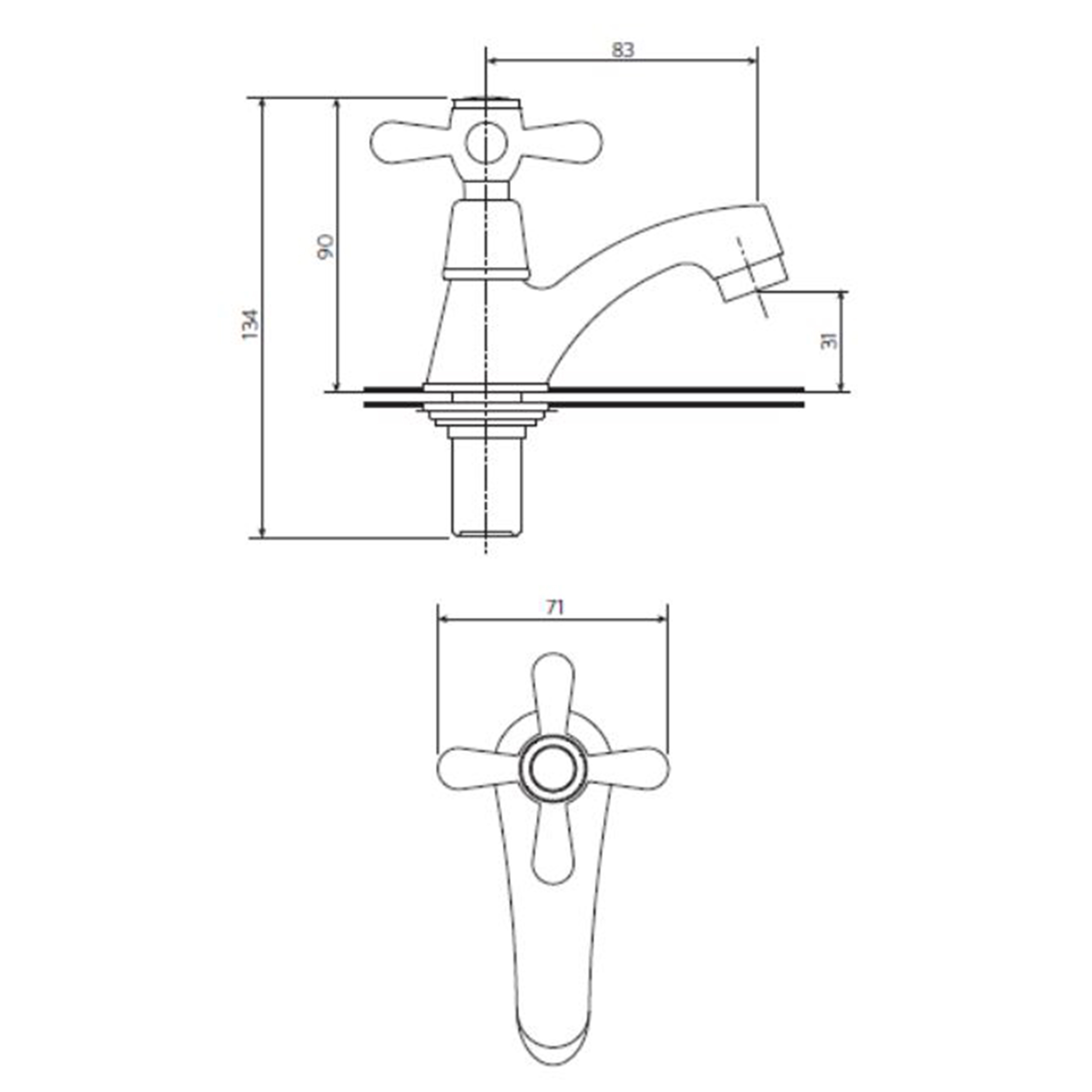 LLAVE LAVATORIO MOSSINI CRUZ - 2