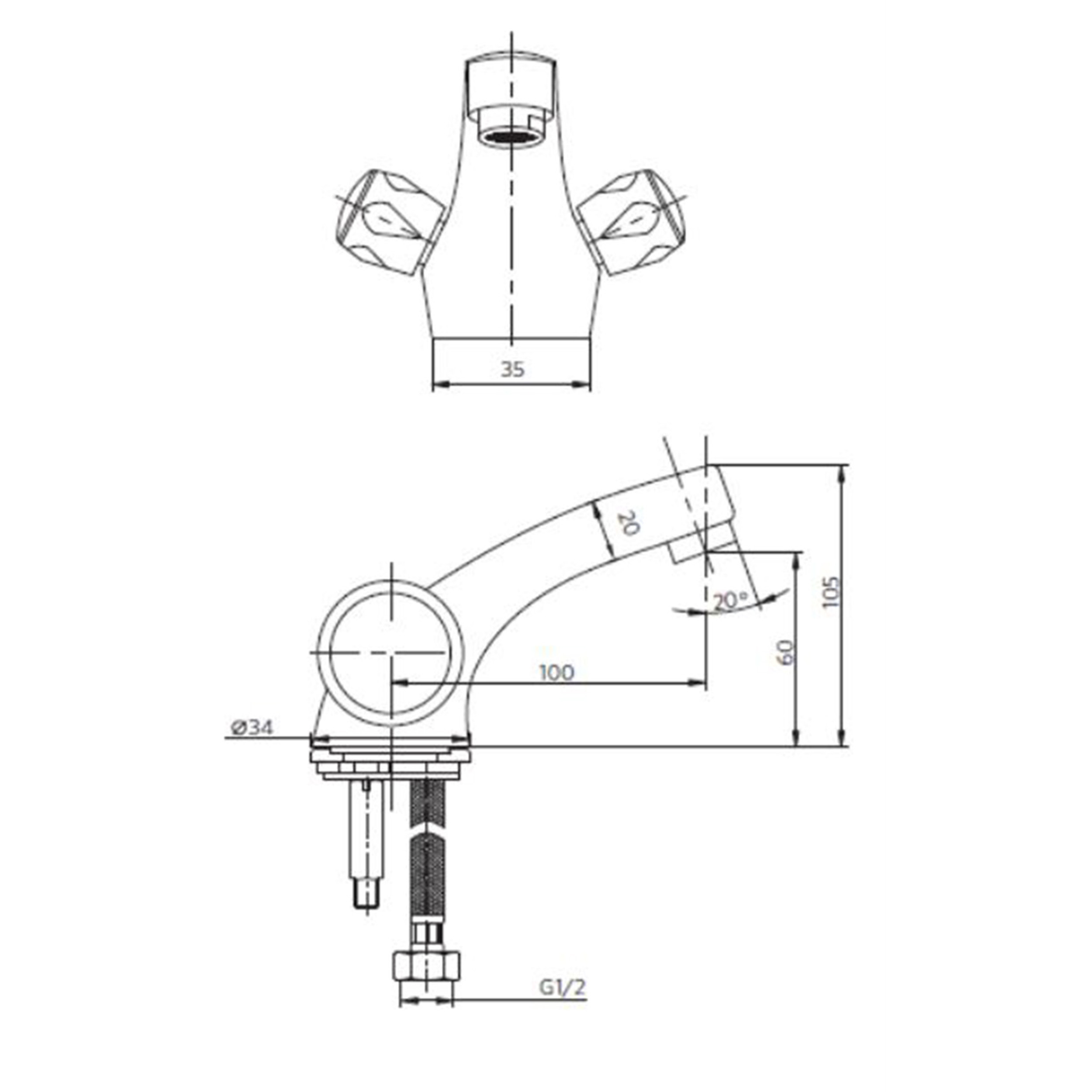 LAVATORIO STRETTO MONOBLOCK MOSSINI METAL - 7