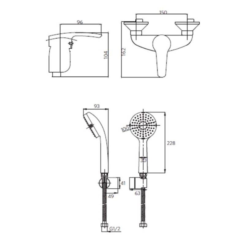 LLAVE GRIFERIA DUCHA MUZIO - 2