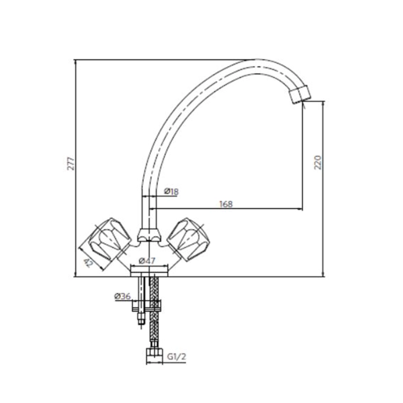LLAVE GRIFERIA LAVAPLATOS MOSSINI METAL - 2