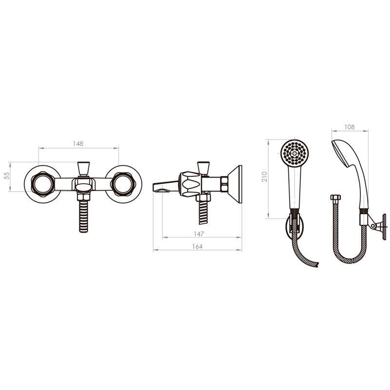 LLAVE GRIFERIA TINA DUCHA NUEVO CUERPO MOSSINI METAL - 6