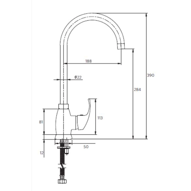 GRIFERIA MONOMANDO LAVAPLATOS NEW STANDARD CROMO - 6