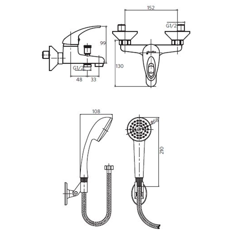 LLAVE GRIFERIA TINA DUCHA VERENA - 2