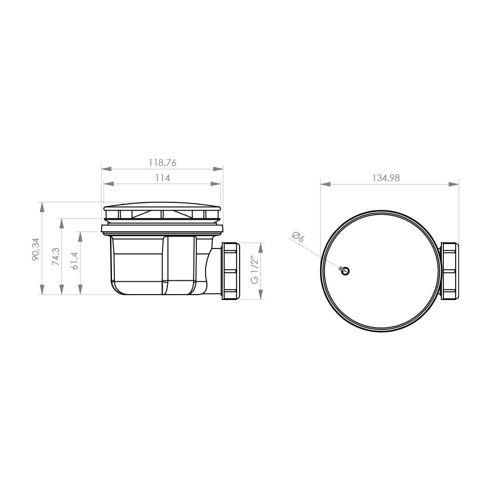 DESAGUE RECEPTACULO ACRILICO CIRCULAR CON SIFON NEW - 3