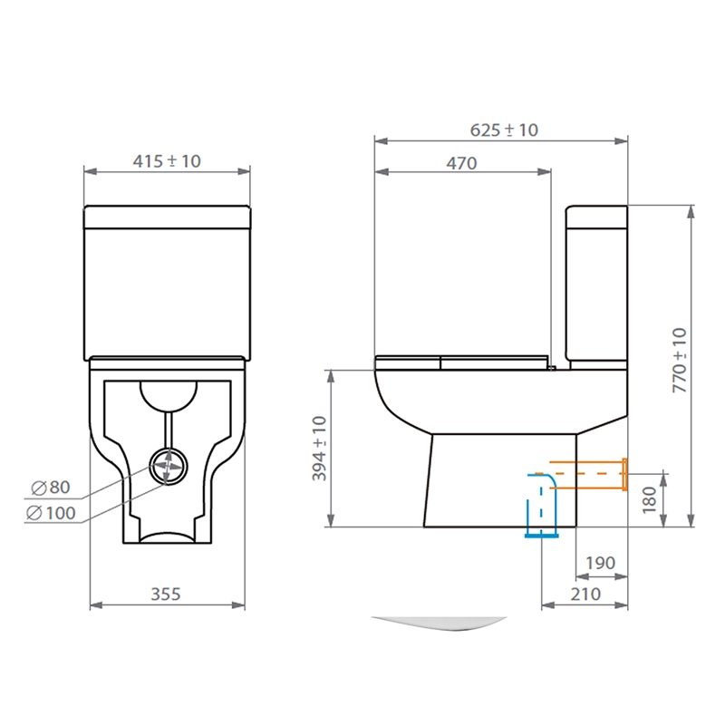 TAZA WC ATOS VERTICAL CON ASIENTO, FIJACIONES Y MANGUITO EXCE NTRICO 90 MM. - 4