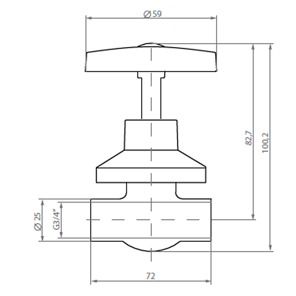 LLAVE PASO CAMPANA CR/CRUZ SO-SO 3/4 - 2