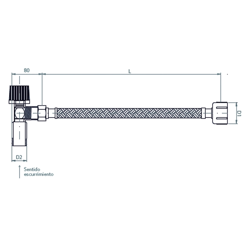 LLAVE ANGULAR 1/2X1/2 Y FLEXIBLE TECHNOFLEX 1/2X15/16 DE 35CM - 4