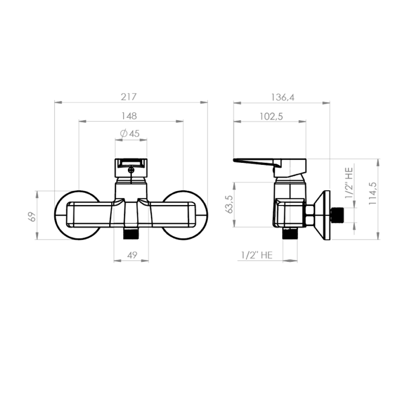 LLAVE GRIFERIA DUCHA NAPOLES - 2