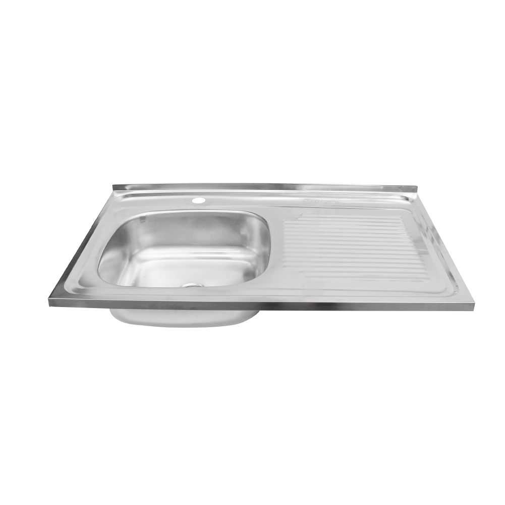 LAVAPLATOS STRETTO LAVAPLATOS SOBREPONER INOX UNA CUBETA 80 X 50 DERECHO CON DESAGUE MDF - 1