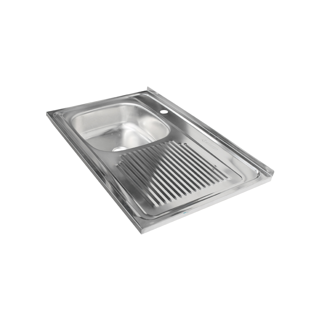 LAVAPLATOS STRETTO LAVAPLATOS SOBREPONER INOX UNA CUBETA 80 X 50 DERECHO CON DESAGUE MDF - 3
