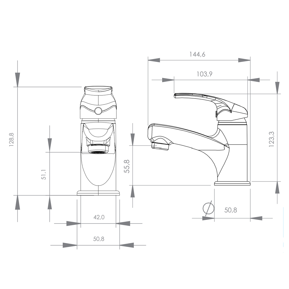MONOMANDO STRETTO LAVAMANOS CAPRI MDF - 6