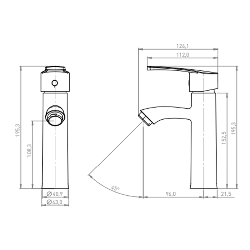 MONOMANDO PMB ALABAMA LAVATORIO MDF - 4