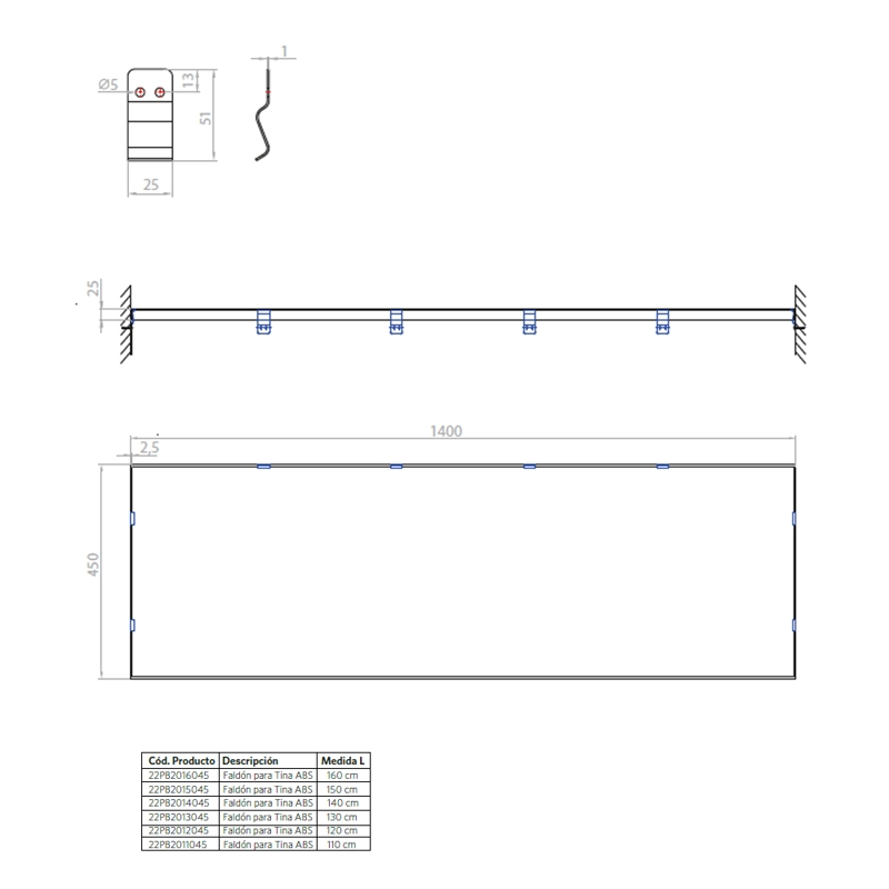 FALDON PARA TINA 140X45 CM - 6