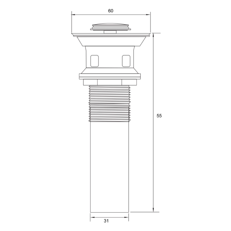 DESAGUE LAVATORIO CON REBALSE 1 1/4 PLUMBER POP UP METALICO - 2