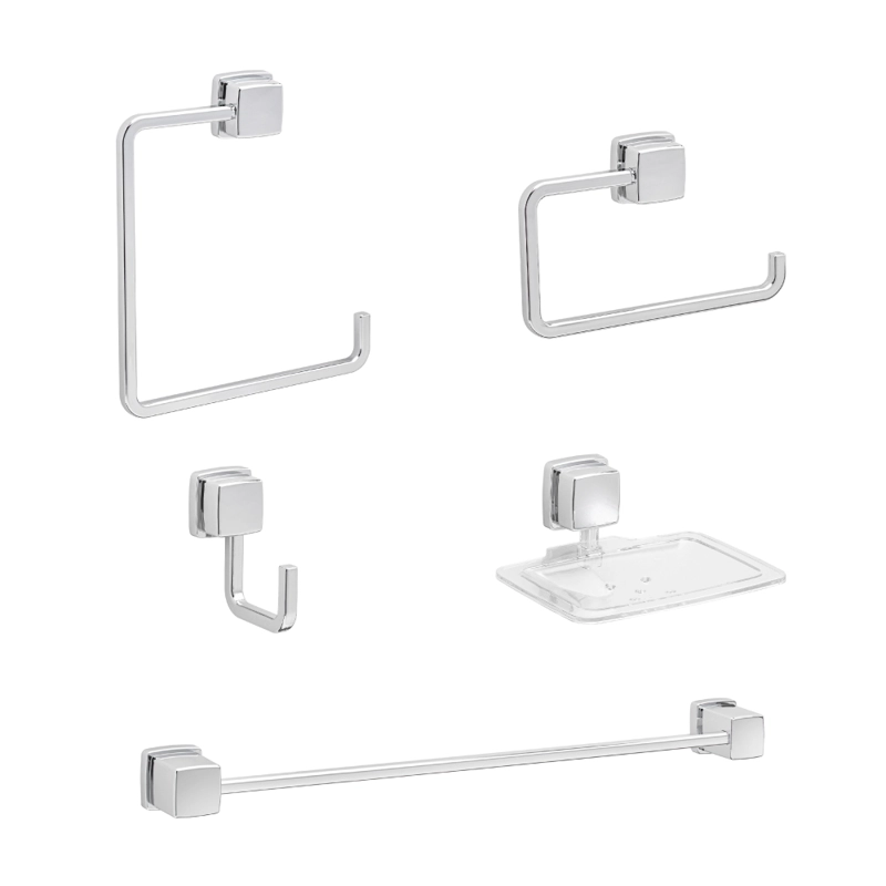 KIT ACCESORIOS DE BAÑO 5 PIEZAS PRATO - 1