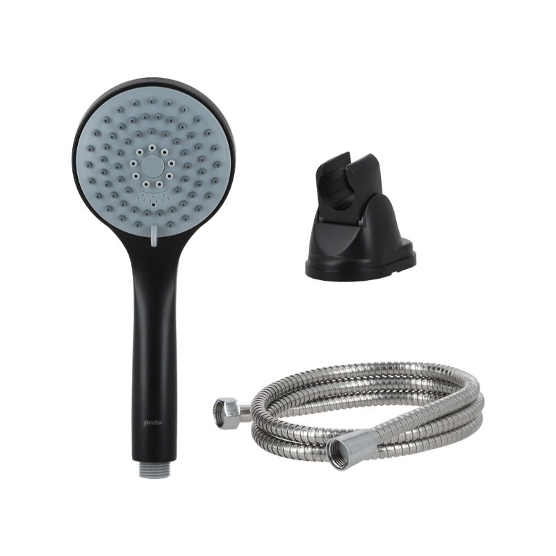 JUEGO DE DUCHA CASCIA NEGRO MATE - 1