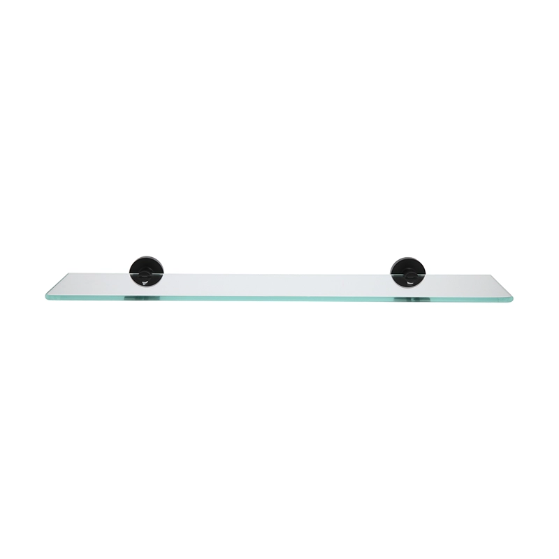 REPISA DE VIDRIO 50 CM SOPORTE NEGRO MATE - 2