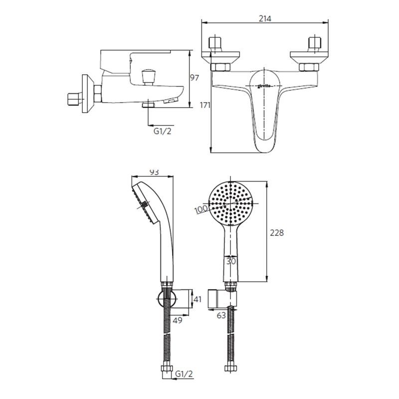 LLAVE GRIFERIA TINA DUCHA DESSIN - 2