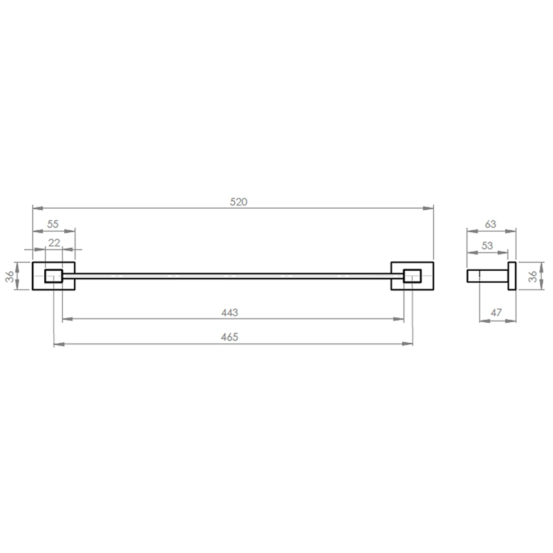 BARRA TOALLA 45 CM RUBO - 2