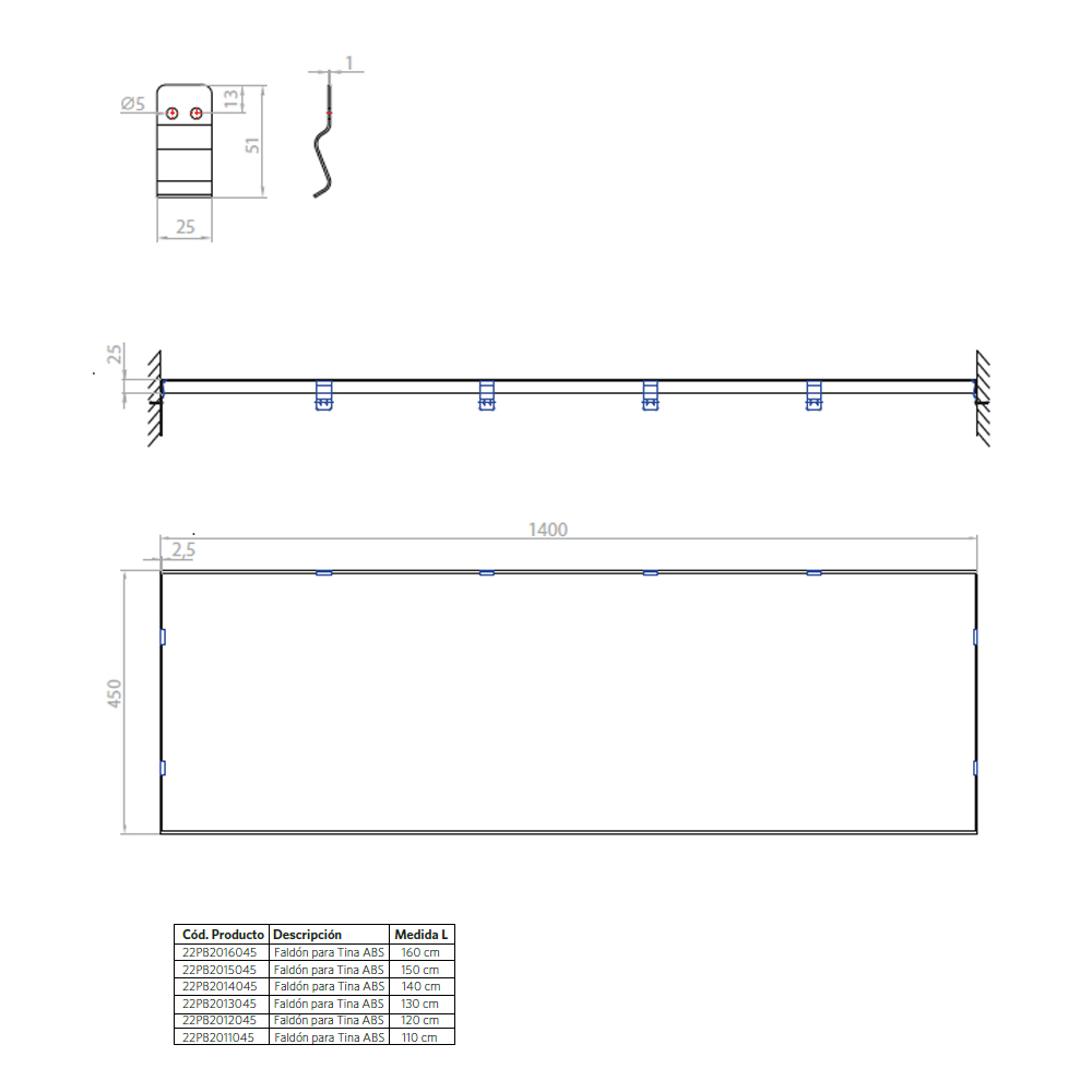 FALDON PARA TINA 130X45 CM - 3