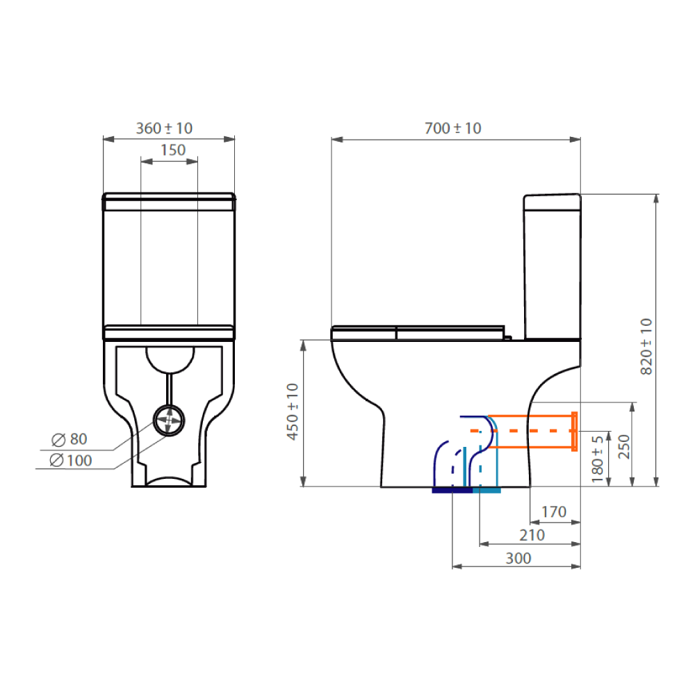 SANITARIO WC COMPLETO ACROS PLUS SALIDA DUAL - 4