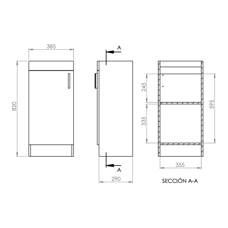 MUEBLE VANITORIO CLAIRE LENGA + CUBIERTA 40X33X86 CM - 7