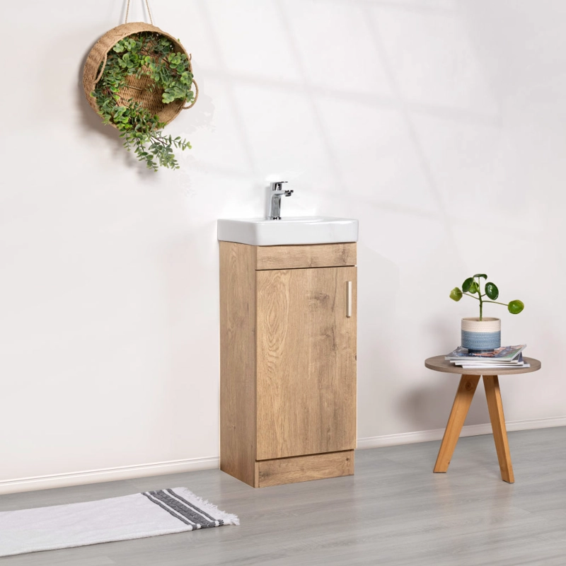 MUEBLE VANITORIO CLAIRE RUSTICO + CUBIERTA 40X86X33 CM - 4