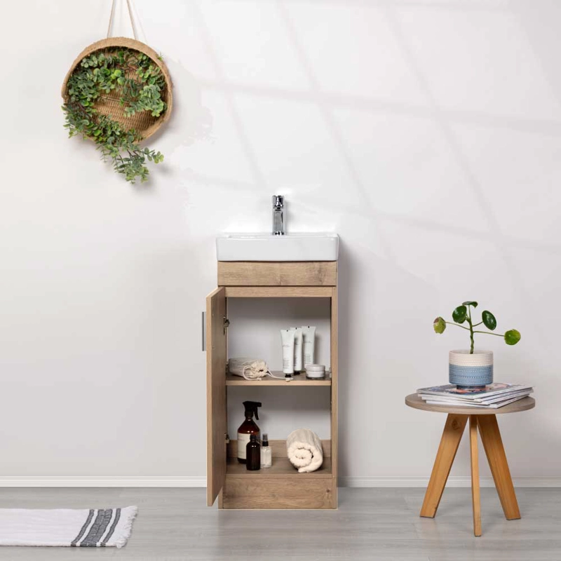 MUEBLE VANITORIO CLAIRE RUSTICO + CUBIERTA 40X86X33 CM - 5