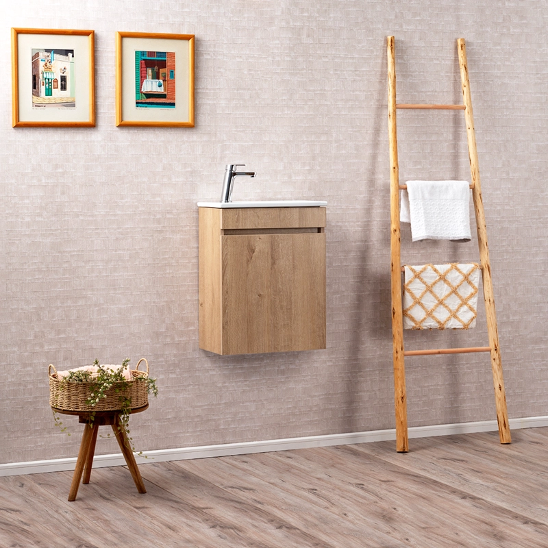 MUEBLE VANITORIO PETIT NOGAL + CUBIERTA 28X46X40 CM - 6