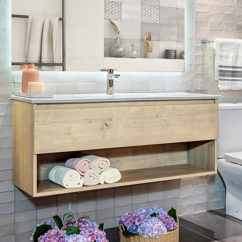 MUEBLE VANITORIO BELLE NOGAL + CUBIERTA 60X46X50 CM - 7