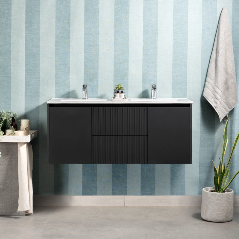 MUEBLE VANITORIO SOPHIE TEXTURADO DARK GREY TEXTURADO + CUBIERTA 120X46X50 CM - 4